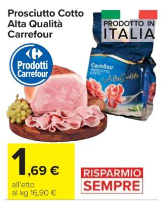 Prosciutto Cotto Alta Qualità Carrefour