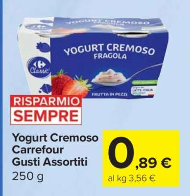 Yogurt Cremoso Carrefour Gusti Assortiti