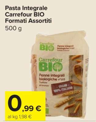 Pasta Integrale Carrefour BIO Formati Assortiti
