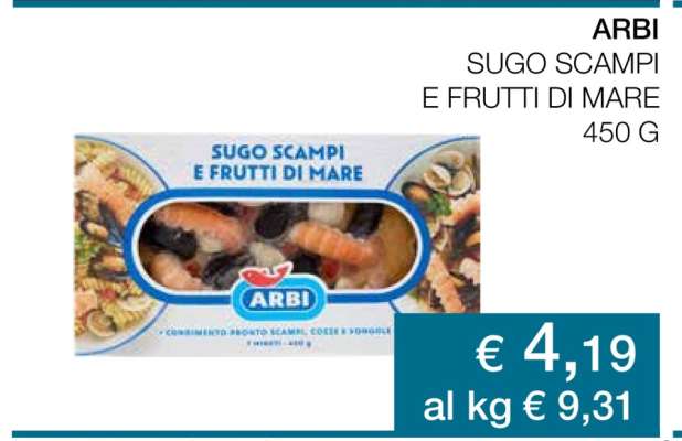 ARBI SUGO SCAMPI E FRUTTI DI MARE
