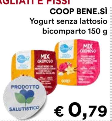COOP BENE.SÌ Yogurt senza lattosio bicomparto