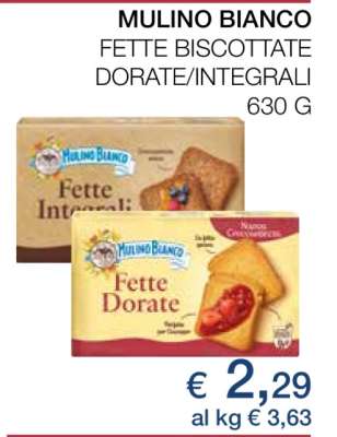 MULINO BIANCO Fette biscottate Dorate/Integrali