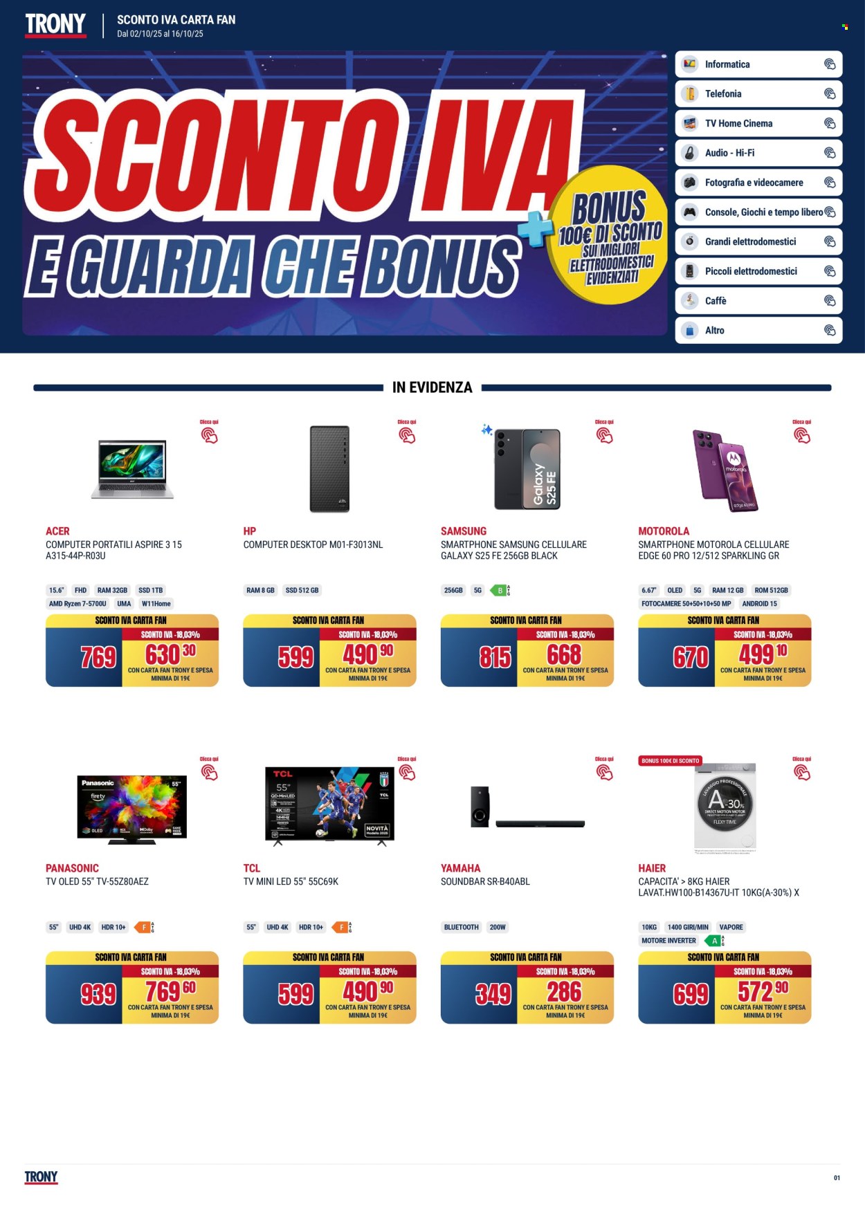 Volantino Trony - 2/10/2025 - 16/10/2025. Pagina 1