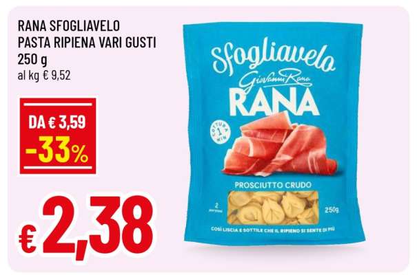 RANA SFOGLIAVELO PASTA RIPIENA VARI GUSTI