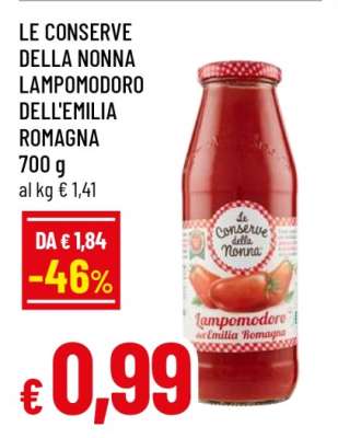 LE CONSERVE DELLA NONNA LAMPOMODORO DELL'EMILIA ROMAGNA