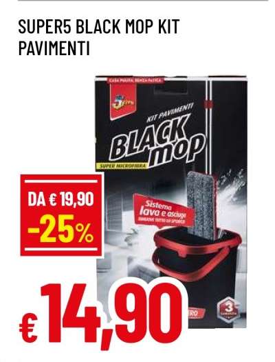 SUPER5 BLACK MOP KIT PAVIMENTI