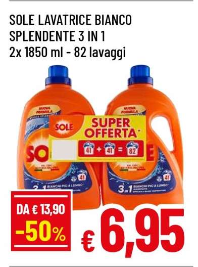 SOLE LAVATRICE BIANCO SPLENDENTE 3 IN 1