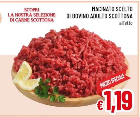 Macinato Scelto di Bovino Adulto Scottona