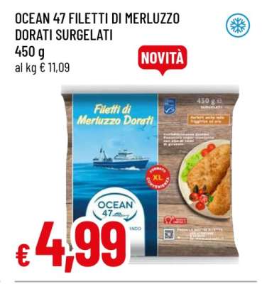 OCEAN 47 FILETTI DI MERLUZZO DORATI SURGELATI