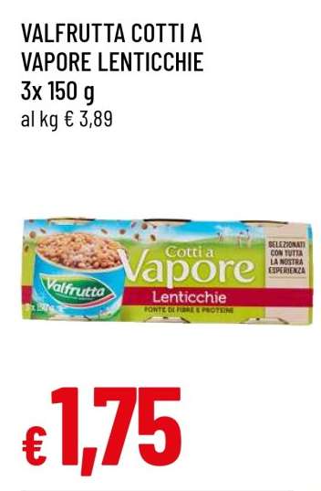 VALFRUTTA COTTI A VAPORE LENTICCHIE
