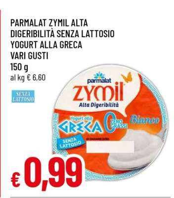 Parmalat Zymil Alta Digeribilità Senza Lattosio Yogurt alla Greca Vari Gusti