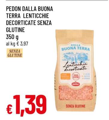 PEDON DALLA BUONA TERRA LENTICCHIE DECORTICATE SENZA GLUTINE