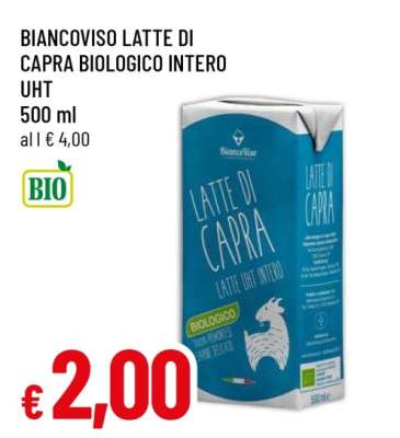 BIANCOVISO LATTE DI CAPRA BIOLOGICO INTERO UHT