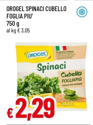 OROGEL SPINACI CUBELLO FOGLIA PIU'