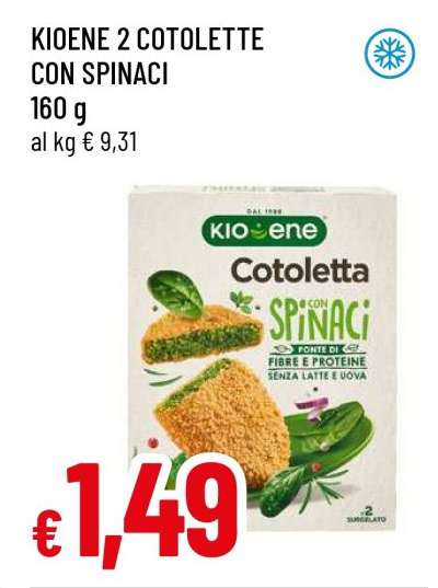 Kioene 2 Cotolette con Spinaci