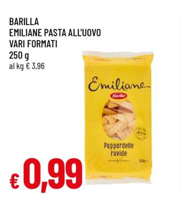 BARILLA EMILIANE PASTA ALL'UOVO VARI FORMATI