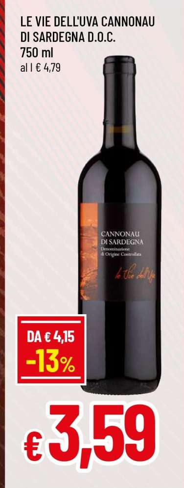 LE VIE DELL'UVA CANNONAU DI SARDEGNA D.O.C.