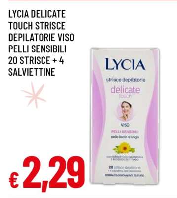 Lycia Delicate Touch Strisce Depilatorie Viso Pelli Sensibili