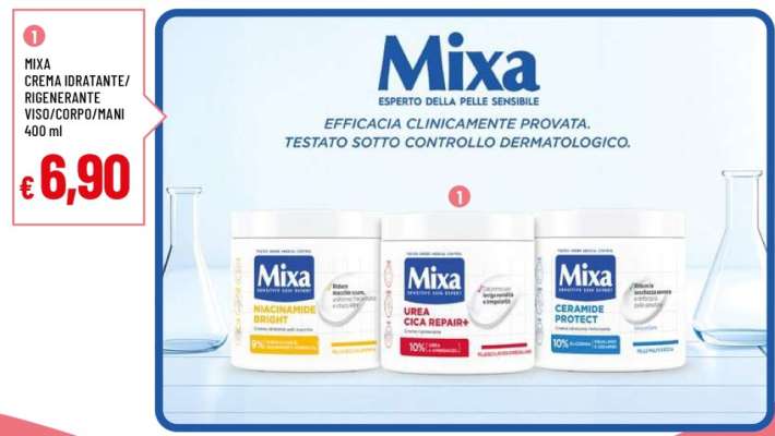 Mixa Crema Idratante/Rigenerante Viso/Corpo/Mani