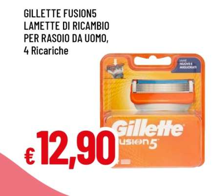 GILLETTE FUSION5 LAMETTE DI RICAMBIO PER RASOIO DA UOMO, 4 Ricariche