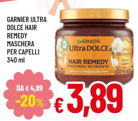 GARNIER ULTRA DOLCE HAIR REMEDY MASCHERA PER CAPELLI 340 ml