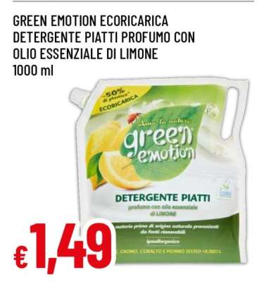GREEN EMOTION ECORICARICA DETERGENTE PIATTI