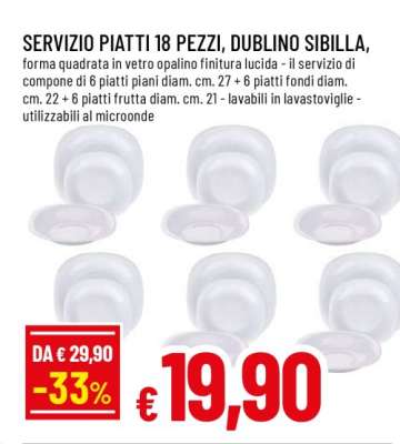 SERVIZIO PIATTI 18 PEZZI, DUBLINO SIBILLA