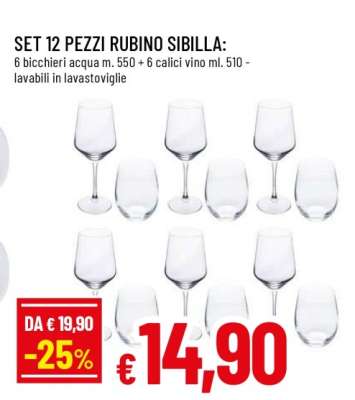 SET 12 PEZZI RUBINO SIBILLA
