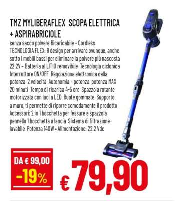 TMZ MYLIBERAFLEX SCOPA ELETTRICA + ASPIRABRICIOLE