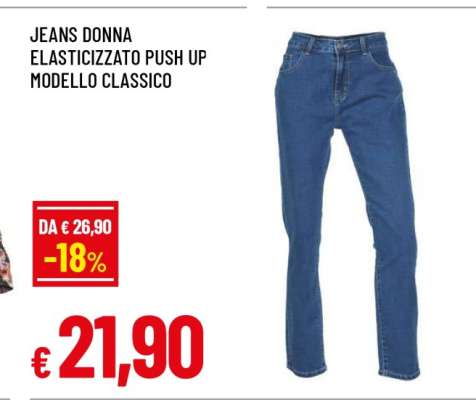 JEANS DONNA ELASTICIZZATO PUSH UP MODELLO CLASSICO