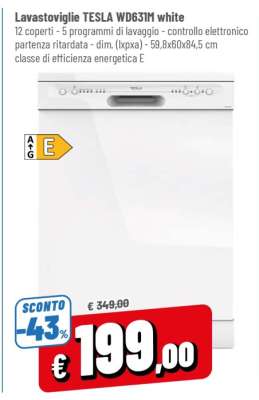 Lavastoviglie TESLA WD631M white