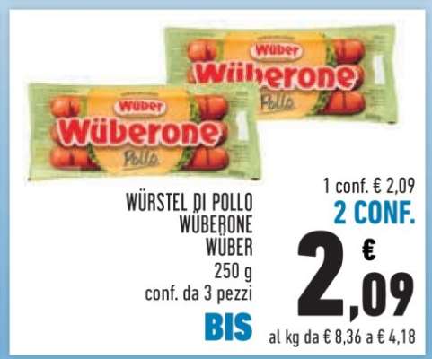 Würstel di Pollo Wuberone Wuber