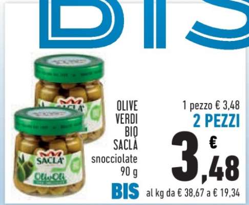 OLIVE VERDI BIO SACLÀ snocciolate