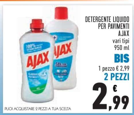 DETERGENTE LIQUIDO PER PAVIMENTI AJAX
