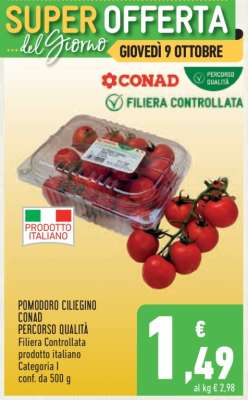 Pomodoro Ciliegino Conad Percorso Qualità