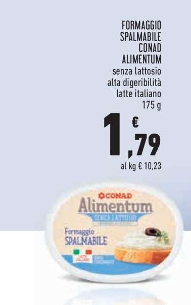 Formaggio Spalmabile Conad Alimentum