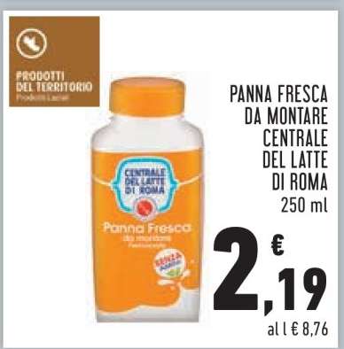 Panna Fresca da Montare Centrale del Latte di Roma