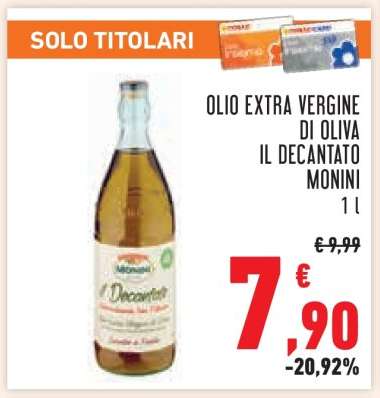 Olio Extra Vergine di Oliva Il Decantato Monini