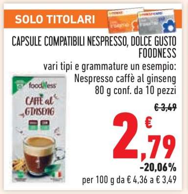 Capsule Compatibili Nespresso, Dolce Gusto Foodness