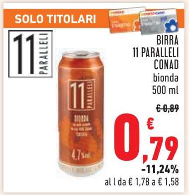 BIRRA 11 PARALLELI CONAD bionda