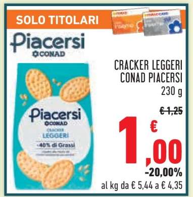 CRACKER LEGGERI CONAD PIACERSI