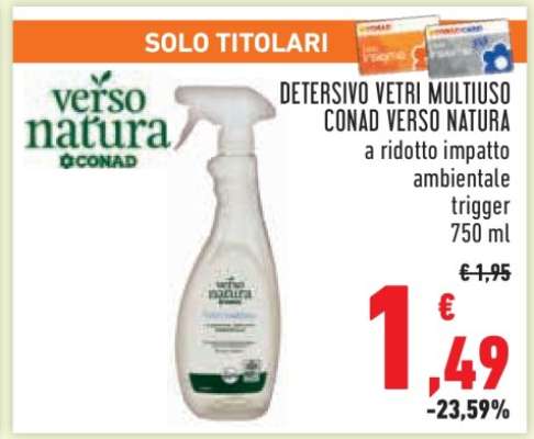 Detersivo Vetri Multiuso Conad Verso Natura