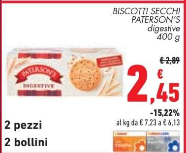 BISCOTTI SECCHI PATERSON'S digestive