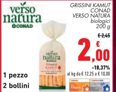 GRISSINI KAMUT CONAD VERSO NATURA biologici