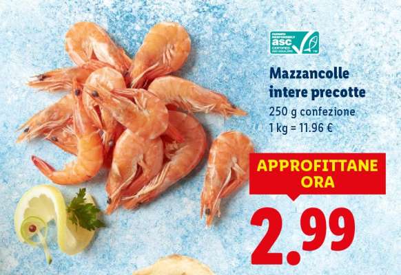 Mazzancolle intere precotte