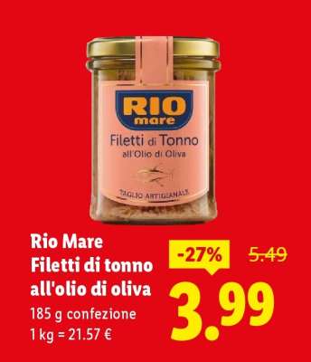RIO MARE Filetti di Tonno all’olio di oliva