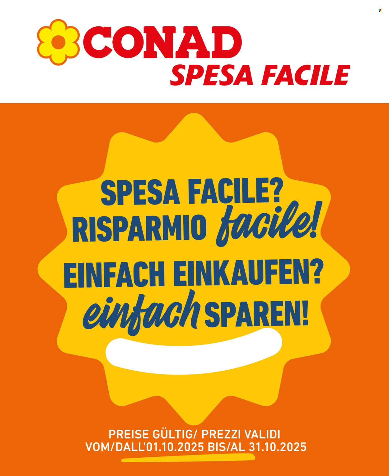 Volantino Spesa Facile Conad - 1/10/2025 - 31/10/2025. Pagina 1