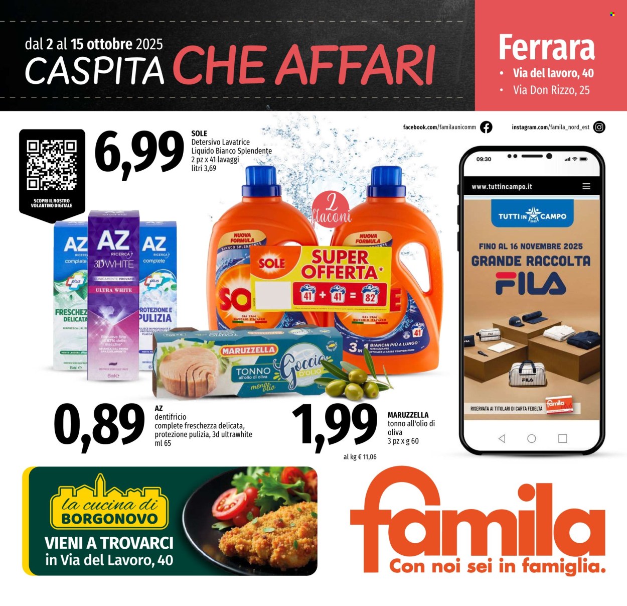 Volantino Famila - 2/10/2025 - 15/10/2025. Pagina 1