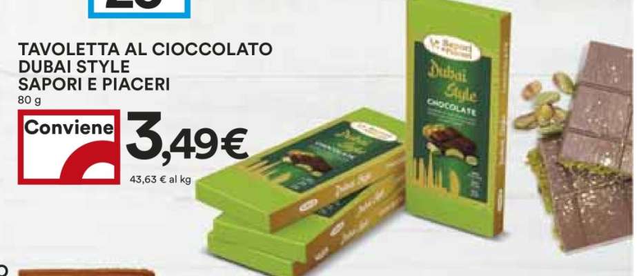 TAVOLETTA AL CIOCCOLATO DUBAI STYLE SAPORI E PIACERI