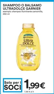 SHAMPOO O BALSAMO ULTRADOLCE GARNIER